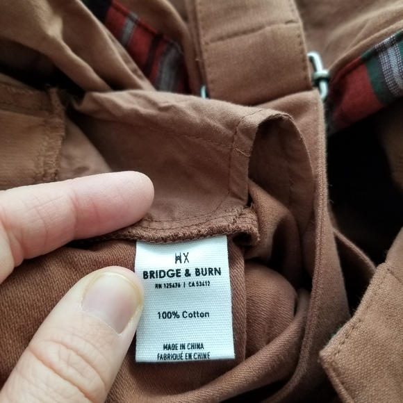 Caramel Brown 100% Cotton Overalls from Bridge and Burn NWOT - Picture 7 of 8